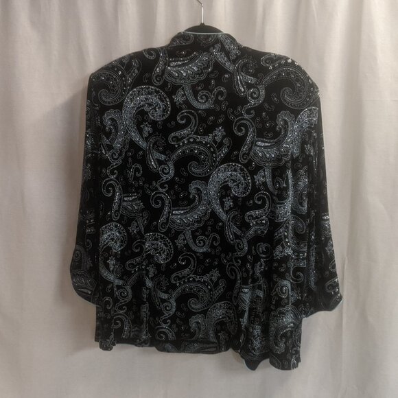 Alex Evenings Size 3X Two-Piece Top Black and Teal - Picture 6 of 16